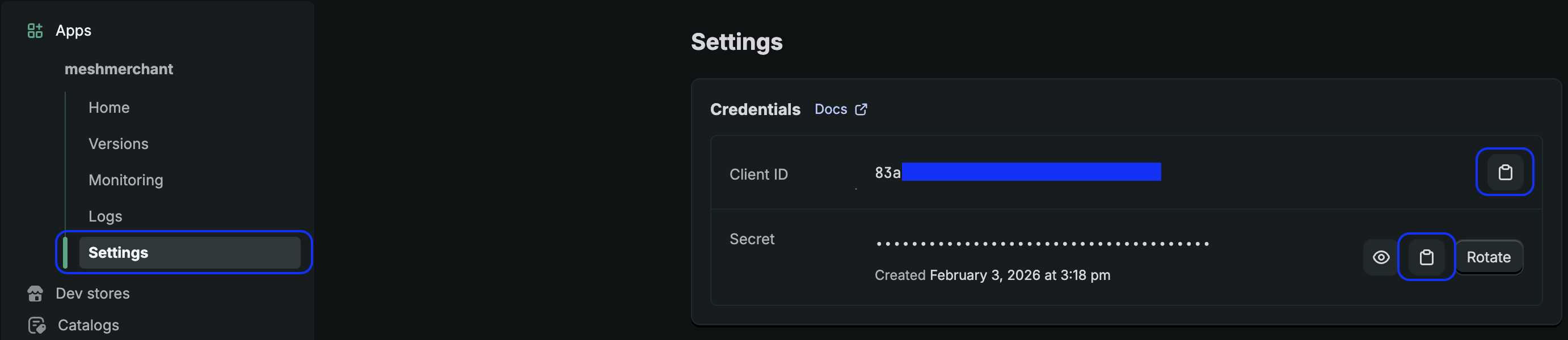 Client ID and Secret